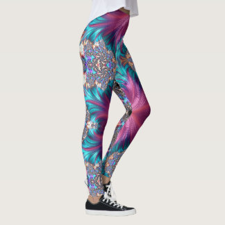 Legging Corrida abstrato cor-de-rosa Cinza Dourada Aqua em