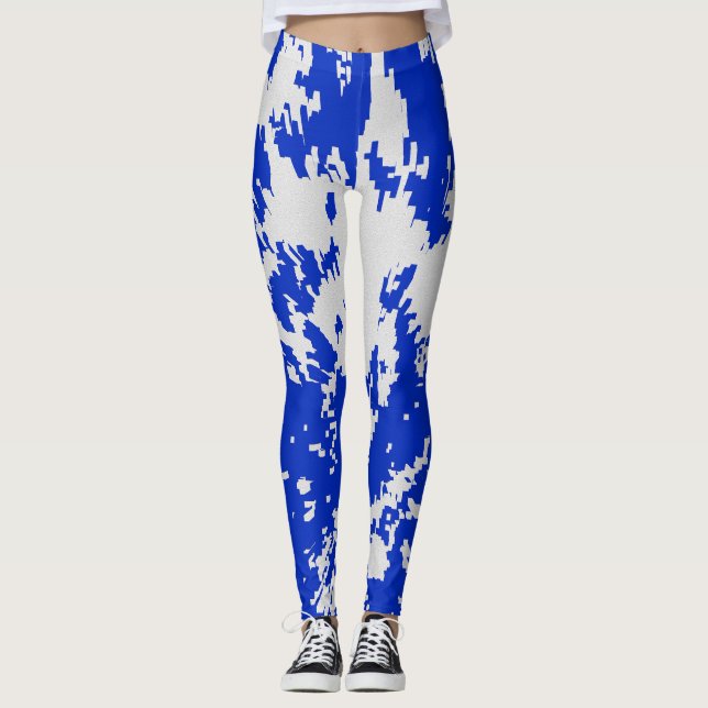 Legging Corte das coxas azuis (Frente)