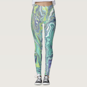 Legging Corte de Padrão de Textura Marble