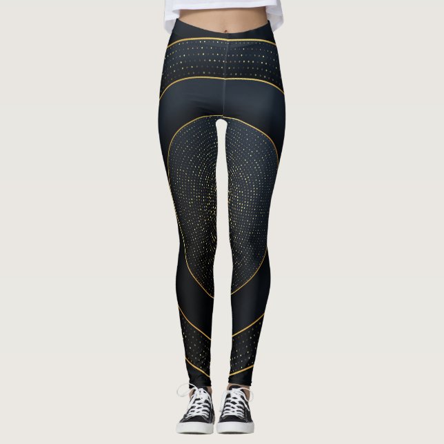 Legging Corte De Papel De Luxo: Gradiente De Ouro. (Frente)