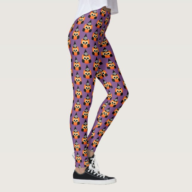 Legging Coruja-de-Halloween-Leggings femininas (Direita)