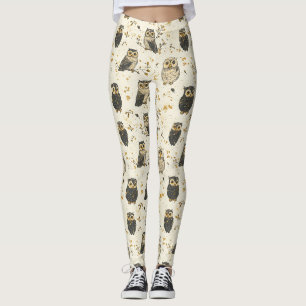 Legging Corujas Vintage & Padrão Botânico Floral (1)