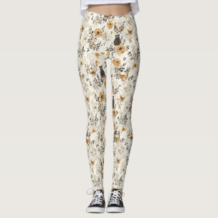 Legging Corujas Vintage & Padrão Botânico Floral (3)