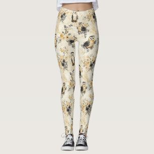 Legging Corujas Vintage & Padrão Botânico Floral (8)