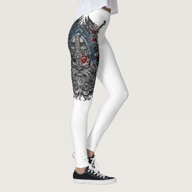 Legging Corvos de Odin e espadas Mitologia Viking EUA band (Direita)