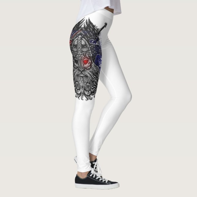 Legging corvos de Odin espadas Mitologia Viking bandeira d (Direita)