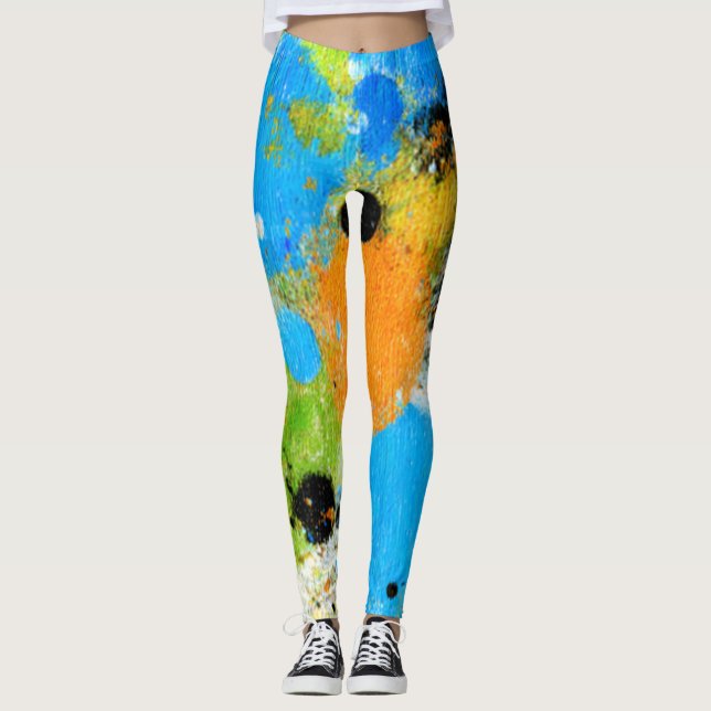 Legging Cosmic Chromatic Splatter: Abstract Orbit (Frente)