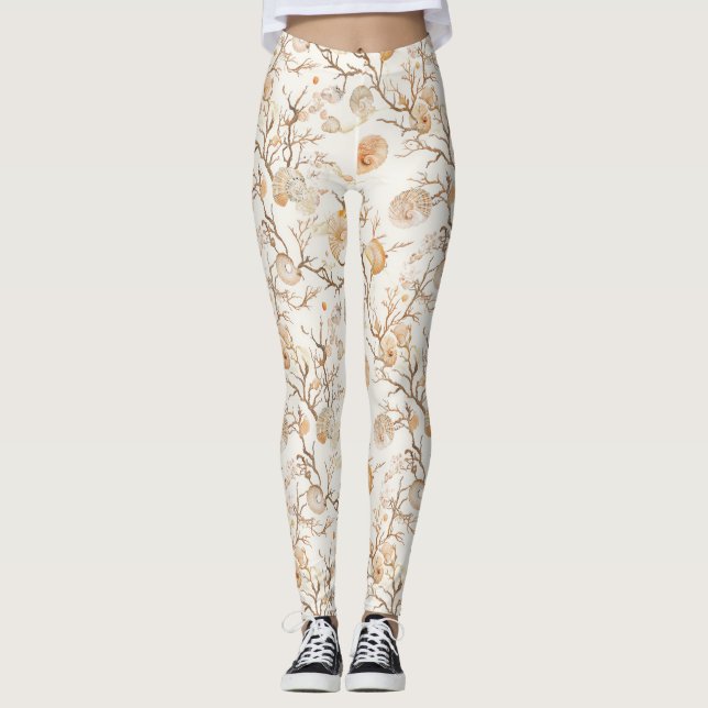 Legging Costeira russa - Conchas, Starfish, Recife (14) (Frente)