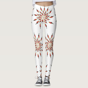 Legging Costume botânico da mandala das pimentas de