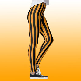 Legging Costume de Dia das Bruxas em Laranja e Preto