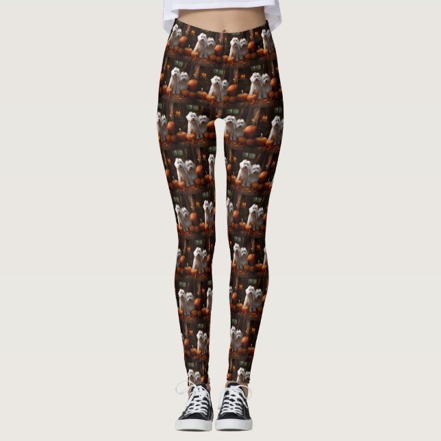 Legging Coton De Tulear Puppy Autumn Delight Pumpkin (Frente)