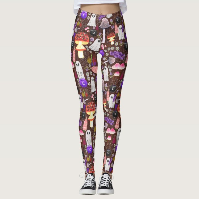 Legging Cottagecore Halloween Ghouls Dark (Frente)