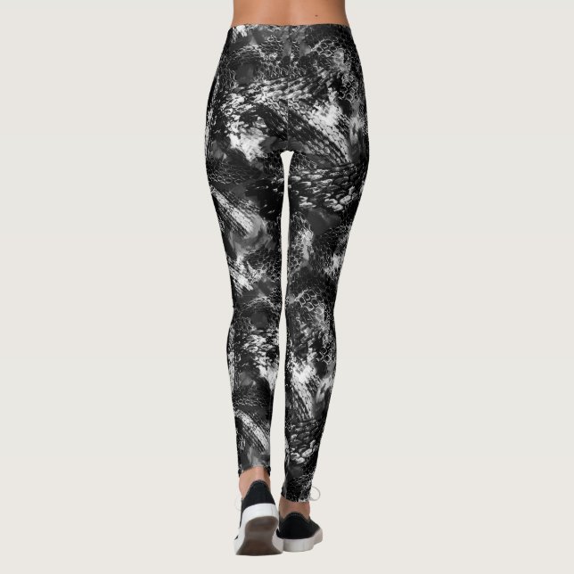 Legging Couro de pinto de lagarto cobra-réptil sem costura (Verso)