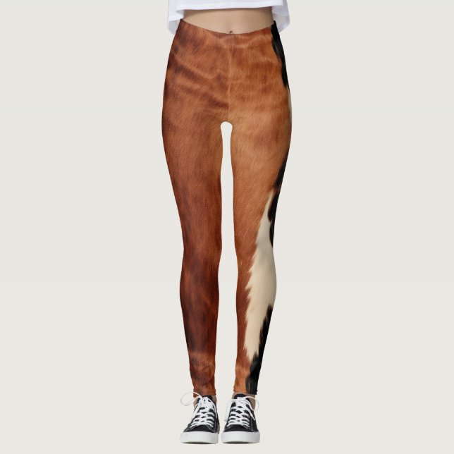 Legging Couro de Vaca Falso Preto Marrom Sudoeste (Frente)