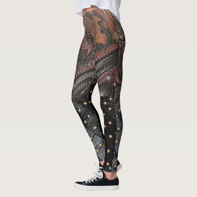 Legging Couro imperial gravado do samurai (Esquerda)