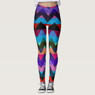 Legging Couro Moderno Chevron Colorido #10