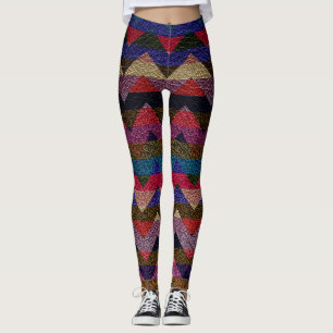 Legging Couro Moderno Colorido Chevron #18