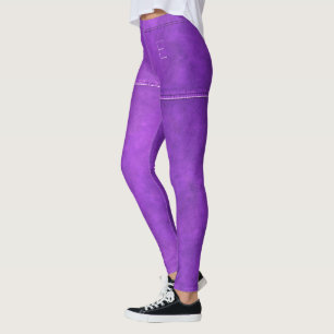 Legging Couro Roxo Com Gema De Costura Personalizado Inici