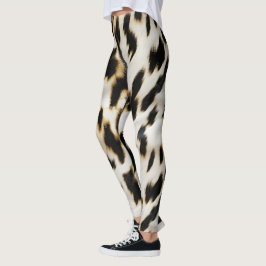 Legging Cowhide Dourada Branca Preta