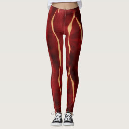Legging Cowhide Vermelho Ocidental