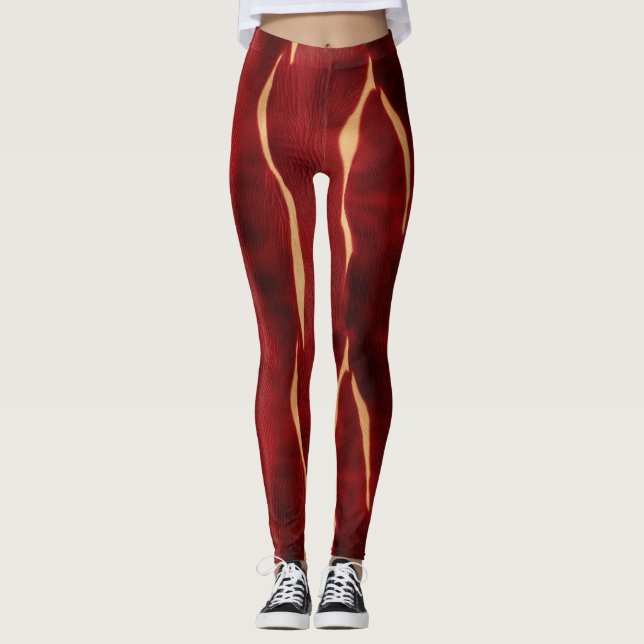 Legging Cowhide Vermelho Ocidental (Frente)