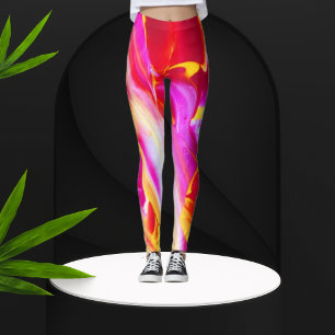 Legging Coxas amarelas cor-de-rosa, conforto de Na moda vi