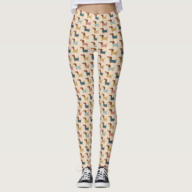 Legging Cozy Dachshund Sweater Pattern (Frente)