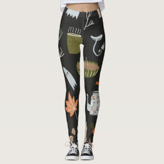 Legging Cozy Fall Elements: Padrão Quente.