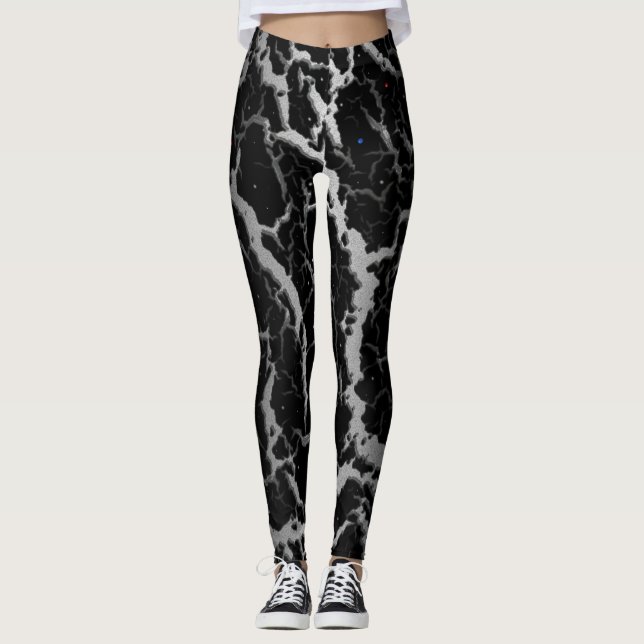 Legging Cracked Space Lava - White/Black (Frente)