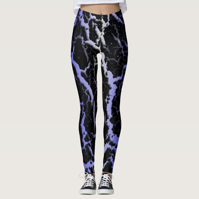 Legging Cracked Space Lava - White/Blue (Frente)