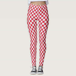 Legging Cranberry fizz checkerboard pattern