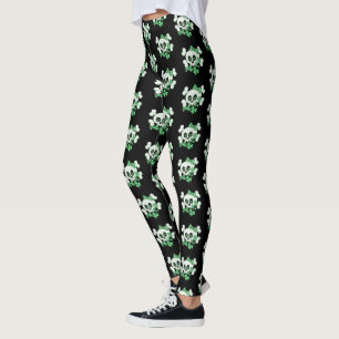 Legging Crânio bonito com trevos