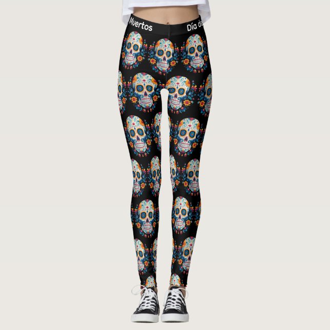 Legging Crânio Colorido Día de los Muertos (Frente)