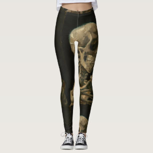 Legging Crânio com o cigarro ardente por Van Gogh