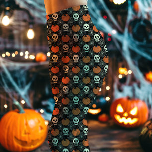 Legging Cranio e Abóbora de Halloween Estampados