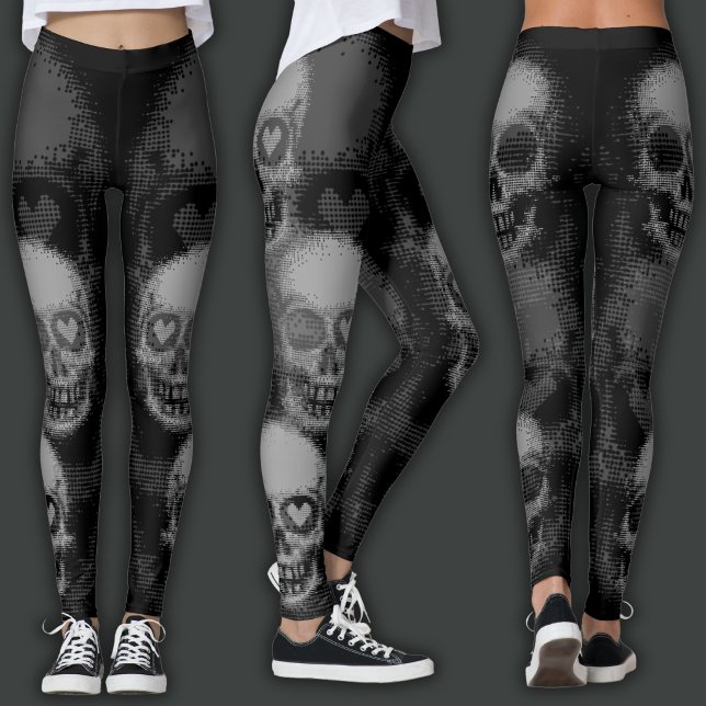 Legging Crânio Edgy | Cinza e Preto (Criador carregado)