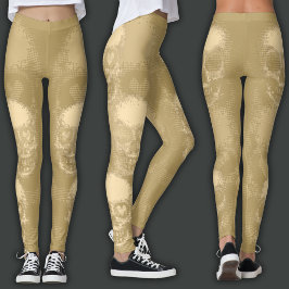 Legging Crânio Edgy | Poeira Branca & Dourado