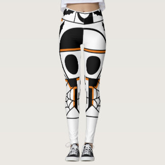 Legging Crânio, morcegos, teias de aranha ao estilo do Dia