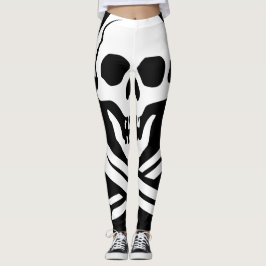 Legging Crânio preto e branco
