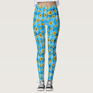 Legging Crânios Azuis e Série de Girassóis Design 8