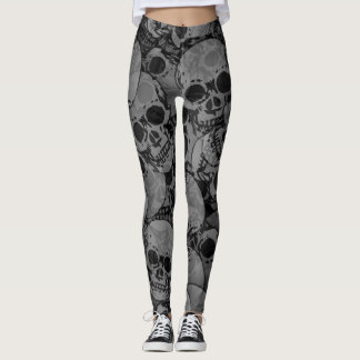Legging Crânios Cinza Escuro