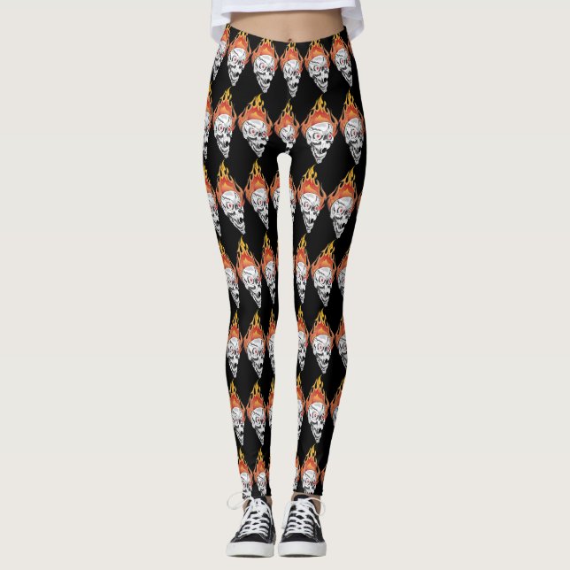 Legging Crânios flamejantes (Frente)