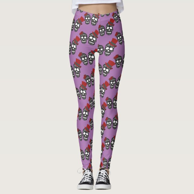 Legging Crânios pretos Duo Thunder_Cove (Frente)