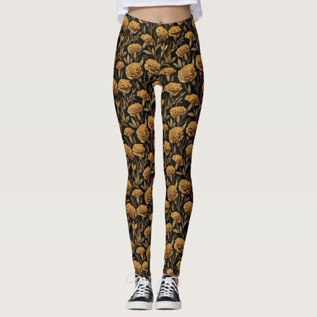 Legging Cravo Dourado Maternidade Pétala Casamento Anivers (Frente)