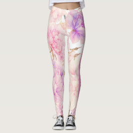 Legging Cravos cor-de-rosa e roxos, reaxando