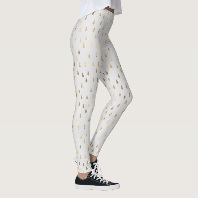 Legging Cream Dourado Raindrop Modern Trendy Yoga (Direita)