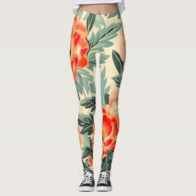 Legging Cremage Peach Blossom Watercolor (Frente)