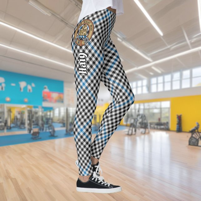 Legging Crestão do Clã Haig sobre Xadrez Tartan (Criador carregado)