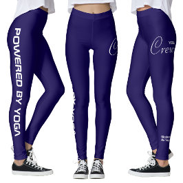Legging Crew de Yoga de Impressão Personalizada Azul Escur