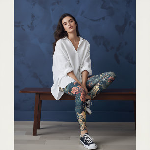 Legging Criações do Mar de Tatuagem Japonês